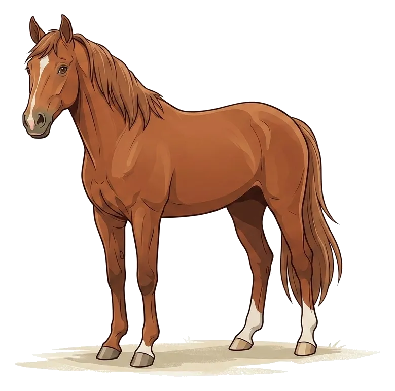 Kastanienbraunes Pferd